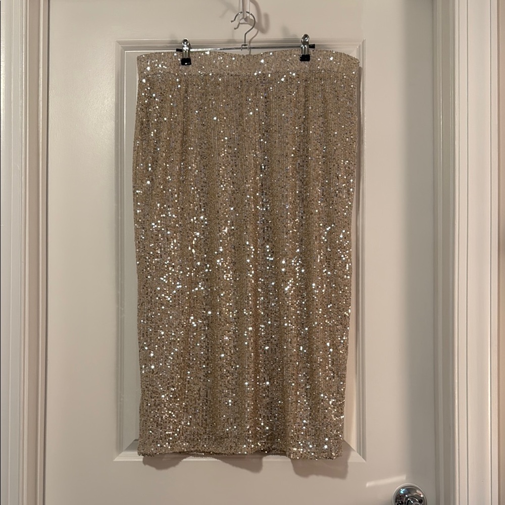 Torrid Gold Sequin Midi Skirt